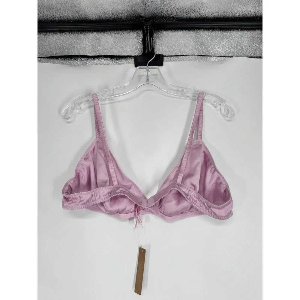 SKIMS Satin Bralette Bra Womens Size 2XL 2X Pink Wireless Adjustable Straps